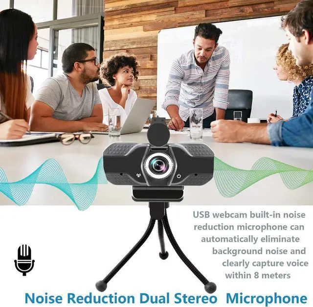 Alt view image 4 of 7 - Full HD 1080P Webcam with Microphone, Adjustable FOV, Zoom, Software Control & Privacy Cover, USB HD Computer Web Camera, Plug and Play, for Zoom/Skype/Teams, Conferencing and Video Calling