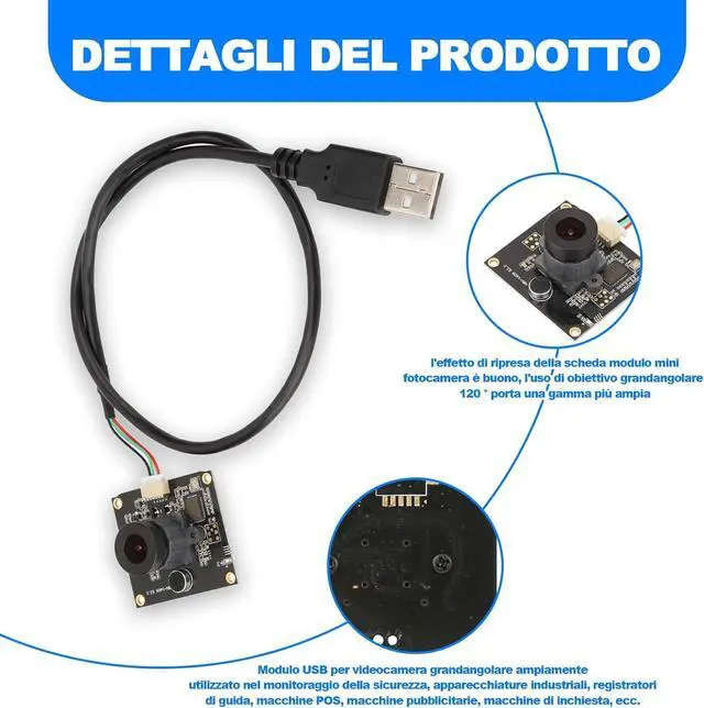 Alt view image 5 of 7 - Keenso USB Camera Module,1600 * 1200 2MP Autofocus 120° Wide Angle Camera Module for Computer, Laptop
