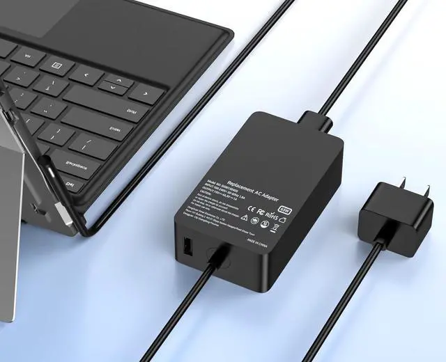 Alt view image 2 of 7 - 65W Surface Pro Charger Compatible with Surface Pro 9 8 3 7 6 5 4 X Microsoft Surface Charger Windows Surface Laptop Charger 1 2 3 4 with 5V 1A USB Charging Port LED 65W 44W 36W Power Supply Cord