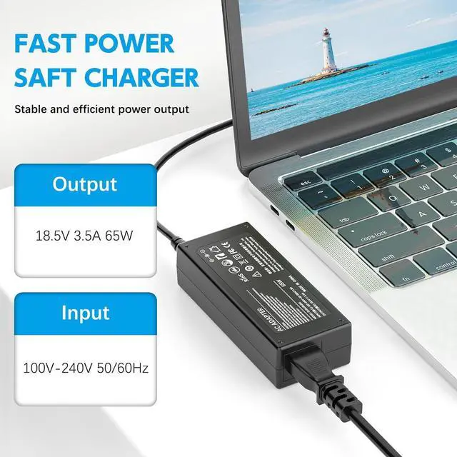 Alt view image 4 of 7 - Laptop Charger for HP Pavilion G6 G7 DV7 DV6 DV5 DV4 G72 G71 G60 G61 G62 DM4, HP 2000, EliteBook 8440P 8460P 8460W, Probook 4320S 4420S 4430S, 4440S 4510S Notebook 65W 18.5V 3.5A Power Supply Cord