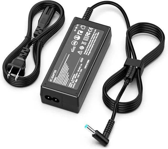 Main image of 45W 19.5V 2.31A Laptop Charger Replacement for HP Stream 11 13 14; Pavilion x360; NoteBook; Probook; EliteBook; Chromebook; Zbook 14u 15u; Spectre X360 Series Smart Blue Tip 4.5mm Power Supply Cord