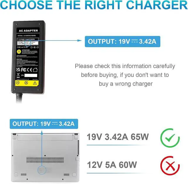Alt view image 5 of 7 - 65W AC Adapter Laptop Charger for Asus X401 X401A X401U X501 X501A X502CA X550 X550C X550CA X550L X550LA X550LB X550LNV X550ZA X551 X551C X551CA X551M X551MA X551MAV X751MA (1 Item)