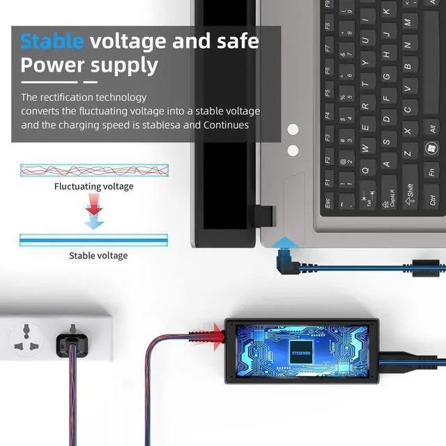 Alt view image 6 of 7 - 19V Power Supply for Asus Monitor 27 24 23 22 inch VX238H, VX238H-W, VX228, VX228H, VX248, VX248H, MX279H, VX239H, VX279H, VX229H, MX239H, LS246H, LS248H, VG278Q, VG279Q Gaming Monitor Power Cord