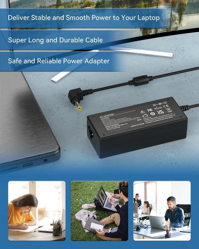 Alt view image 3 of 7 - for HP Monitor Power Cord 20" 21.5" 23" 23.8" 25" 27"; 22cwa 25vx 22bw 23bw 23cw 24ea 24es 25bw 25es 25xw 27bw 27xi 27er HP Monitor Power Supply IPS LED Backlit Full HD Display