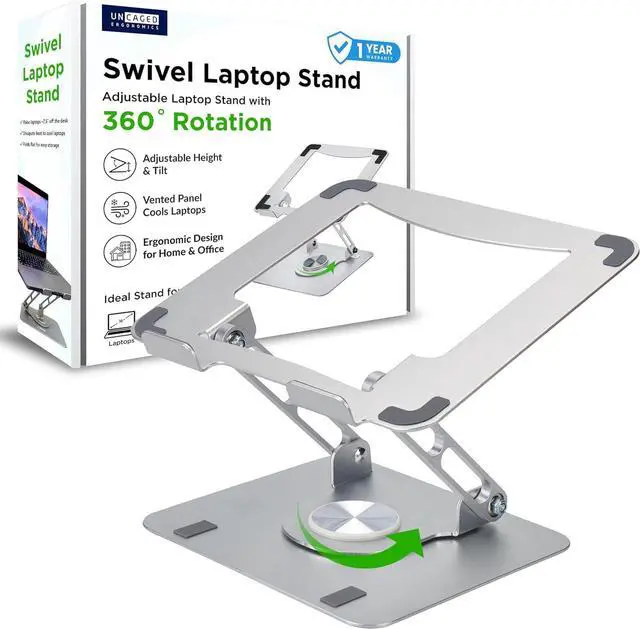 Main image of Swivel Laptop Stand for Desk Adjustable Computer iPad Stand for Desk w/ 360 Rotation Portable Laptop Holder for Home Office Ergonomic Supplies