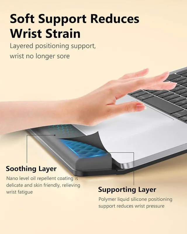 Alt view image 3 of 6 - NTMY Laptop Stand for Desk with Wrist Support, Aluminum Computer Stand for Laptop,Ventilated Ergonomic Holder Mount Riser for MacBook Air/HP/Dell/Acer/Lenovo 10-17.3'' (Black)