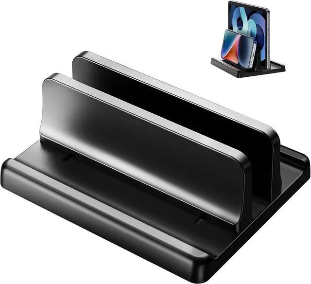 Main image of 3 in 1 Vertical Laptop Stand Holder,Adjustable ABS Plastic Desktop Notebook Dock,Vertical Laptop Stand Space-Saving for All MacBook/Surface/Samsung/HP/Dell/Chrome Book