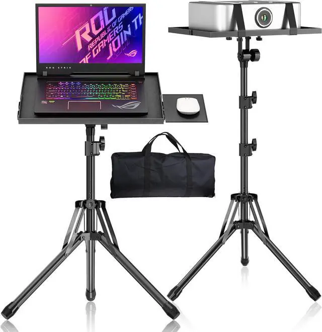 Main image of Projector Stand Tripod, Adjustable Height 26 to 56 Inch Laptop Tripod, Laptop Stand with Mouse Tray, Foldable Tripod for Projector with Carry Bag, Portable Podium Stand for Office, Home, Stage, DJ