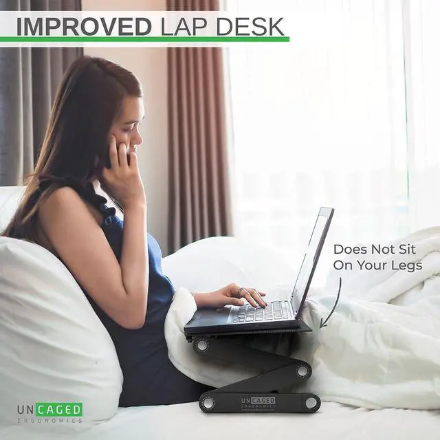 Alt view image 4 of 7 - WorkEZ Adjustable Laptop Stand for Desk, Adjustable Height Laptop Stand, Ergonomic Foldable Portable PC Holder, Computer Riser, Home Office Supplies