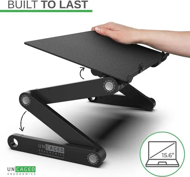 Alt view image 7 of 7 - WorkEZ Adjustable Laptop Stand for Desk, Adjustable Height Laptop Stand, Ergonomic Foldable Portable PC Holder, Computer Riser, Home Office Supplies