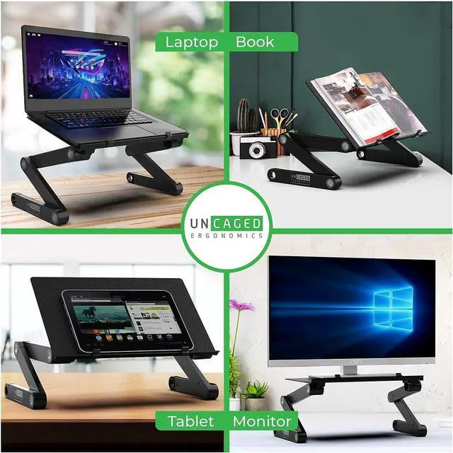 Alt view image 6 of 7 - WorkEZ Adjustable Laptop Stand for Desk, Adjustable Height Laptop Stand, Ergonomic Foldable Portable PC Holder, Computer Riser, Home Office Supplies