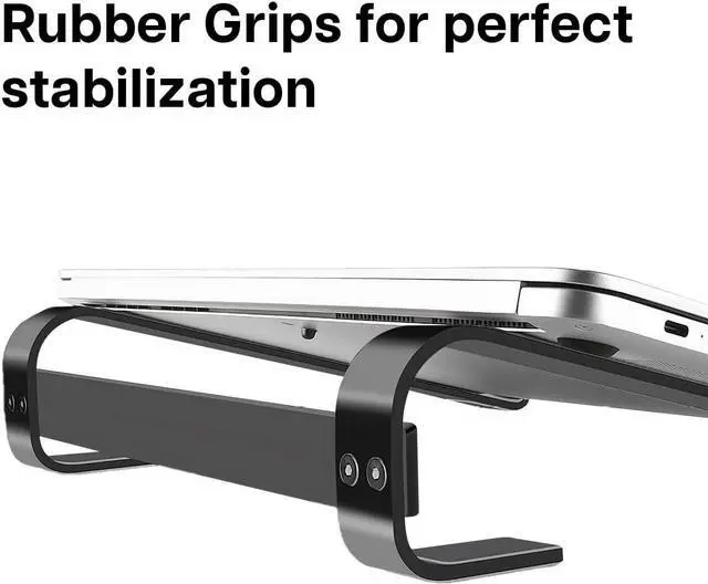 Alt view image 3 of 6 - MMOBIEL Laptop Stand - Riser 10 to 18 inches - Ventilated Holder Universal - Laptop Stand for Desk Compatible with MacBook, Notebook, ASUS and More - Incl. Tools - Black Aluminum