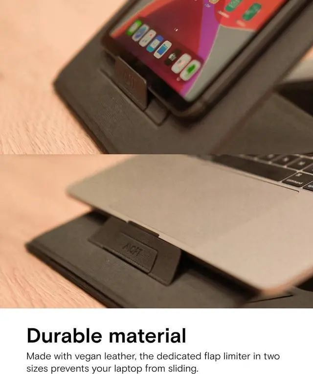 Alt view image 6 of 7 - MOFT Folding Laptop Stand Lap Desk, Portable & Mini Computer Stand Laptop Desk for Travel and Home Office, Ergonomic Design with Adjustable Viewing Angles, Lightweight Computer Cooling Riser, Black