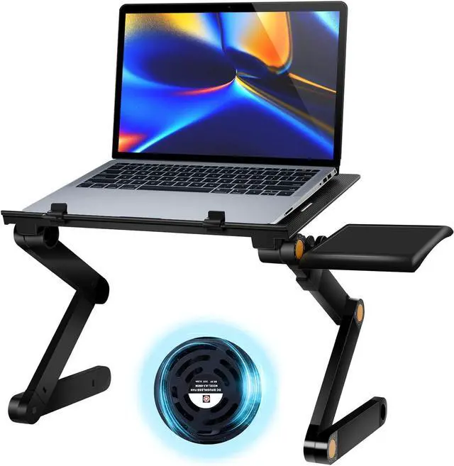 Main image of Uten Laptop Stand, Adjustable Computer Stand for Laptop with Mouse Pad, Ergonomic Laptop Stand for Bed Compatible with MacBook Pro Stand, Foldable Laptop Holder with 2 CPU Fans