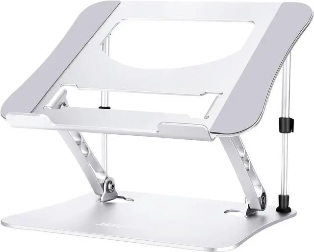 Main image of Next-Gen Laptop Stand - No Wobbling While Typing, Adjustable Aluminum Laptop Riser Holder for Desk, Ergonomic Computer Notebook Stand for MacBook Air Pro, HP, Dell Laptops 10-16 Inch, Silver