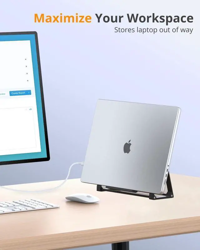 Alt view image 4 of 7 - Laptop Stand for Desk, Aluminum Vertical Laptop Stand, 2-in-1 Laptop Riser Cooling Laptop Holder Compatible with MacBook Air Pro, Dell XPS, Lenovo, HP (11-17'')