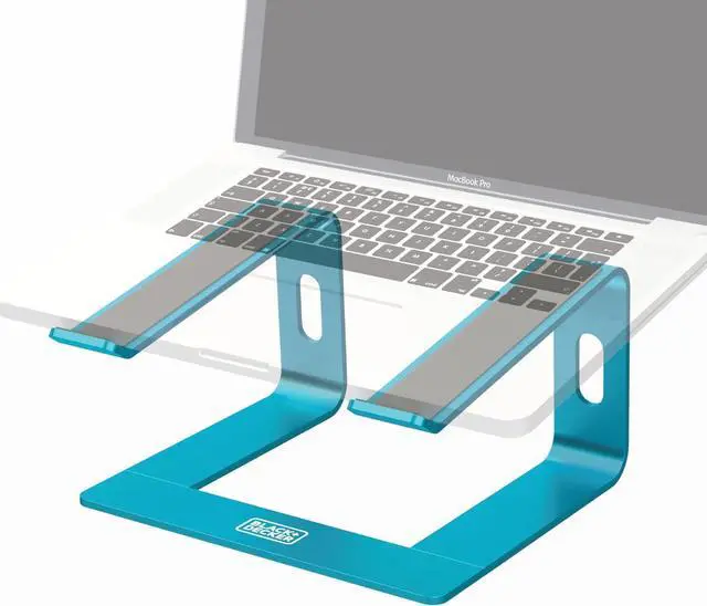 Main image of BLACK+DECKER Laptop Stand for Computer Desk, Ergonomic Laptop Stand for Desk, Lap top Riser Compatible with Macbook Notebook, Lap top Holder, Durable Aluminum Computer Riser Accessories, LochNess Blue