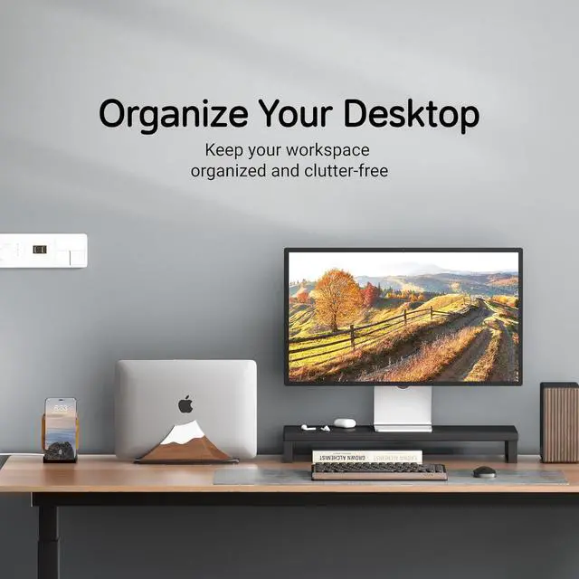 Alt view image 5 of 7 - Vertical Laptop Stand - Snow Peak-Shaped Wooden Holder Dock Compatible with MacBook, Surface, Chromebook, Dell & More - Space-Saving Design for All Laptops,Walnut Finish