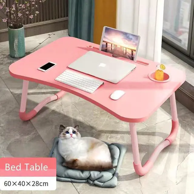 Alt view image 6 of 6 - Foldable Bed Table for Laptop, Laptop Desk Table Stand, Laptop Bed Tray Table with Storage Drawer, Notebook Stand Lap Desk for Writing Reading Eating, Portable Laptop Table for Bed Sofa Floor