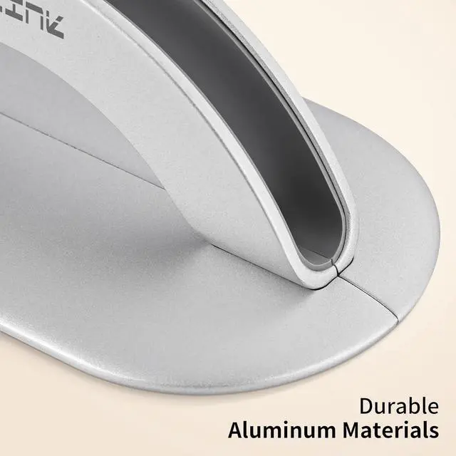 Alt view image 7 of 7 - JARLINK Aluminum Body Vertical Laptop Stand, Adjustable Desktop Stand Holder, Space Saving Laptop Holder Fits All MacBook/iPad/Surface/Samsung/HP/Dell/Lenovo/Chromebook/Gaming Laptops (Silver)