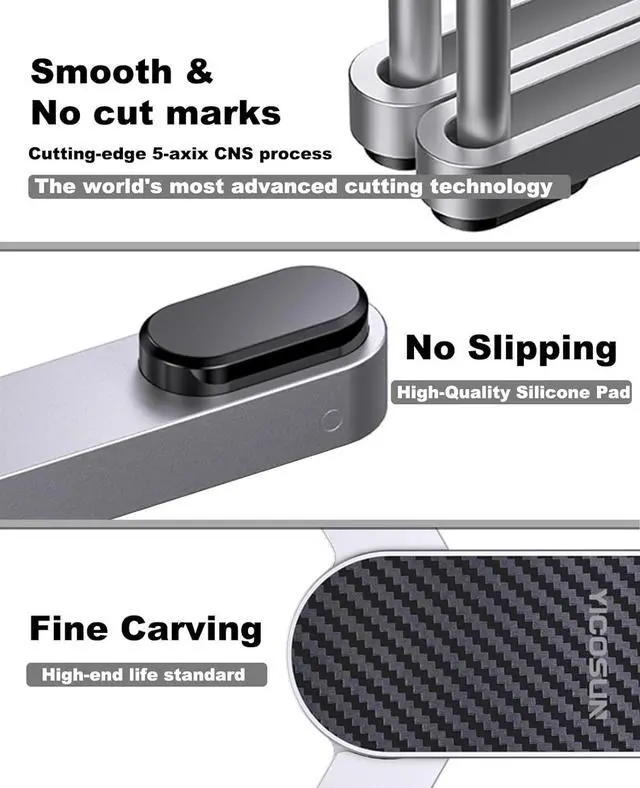 Alt view image 5 of 7 - X1 Laptop Stand for Desk - Ergonomic Aluminum Computer Riser for MacBook Pro/Air up to 15.6 inch - Foldable & Portable - Great Gift for Students, Office, Travel & Gaming - Silver