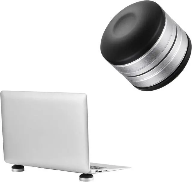 Main image of kwmobile Laptop Riser Pads for Laptop/Notebook/Ultrabook Laptops - Under Laptop Feet Stand for Better Ventilation - Black/Silver