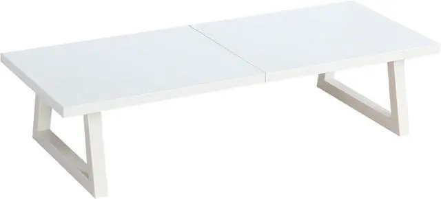 Main image of TEAMIX 24 inch Monitor Stand Riser, White Wood & Steel Computer Monitor Stand with Storage, Laptop, PC, Printer Stand Riser for Desktop Office Desk Organizers