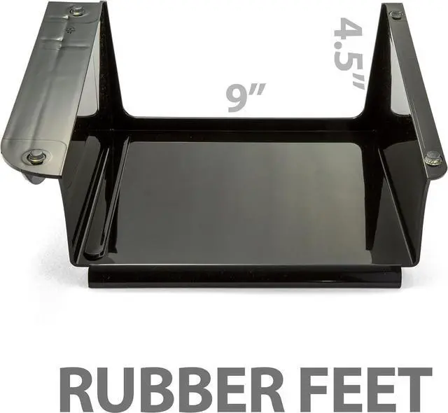 Alt view image 5 of 7 - Officemate Telephone Stand, Laptop Stand, Black Plastic Computer Riser, Laptops Elevator for Desk, 12.5 x 10 .125 x 5.25 Inches, Black (21522)