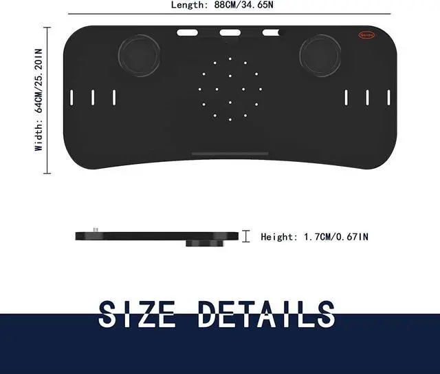 Alt view image 5 of 7 - Treadmill Desk Attachment 36 Inches Tread Tray Workstation, Laptop Stand Holder for Notebooks, Tablets, Phone,Cup,Ergonomic Platform with Cooling Holes & Edge Protector