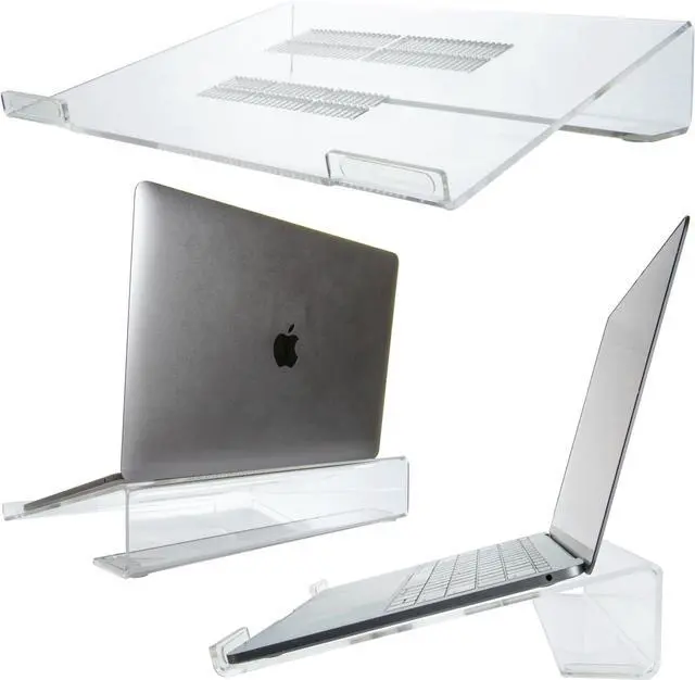 Main image of DuraClear Acrylic Laptop Stand for Desk - Ergonomic 2.5" Elevation Acrylic Computer Riser - Laptop Stand Acrylic Accessory for up to 21" Laptops