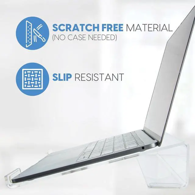 Alt view image 4 of 6 - DuraClear Acrylic Laptop Stand for Desk - Ergonomic 2.5" Elevation Acrylic Computer Riser - Laptop Stand Acrylic Accessory for up to 21" Laptops