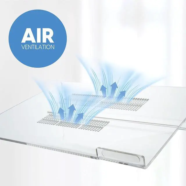 Alt view image 5 of 6 - DuraClear Acrylic Laptop Stand for Desk - Ergonomic 2.5" Elevation Acrylic Computer Riser - Laptop Stand Acrylic Accessory for up to 21" Laptops