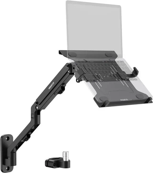 Main image of Mount-It! Ergonomic Laptop Arm for Wall or Pole Mounting, Full Motion Adjustments, Versatile Design, Easy Installation