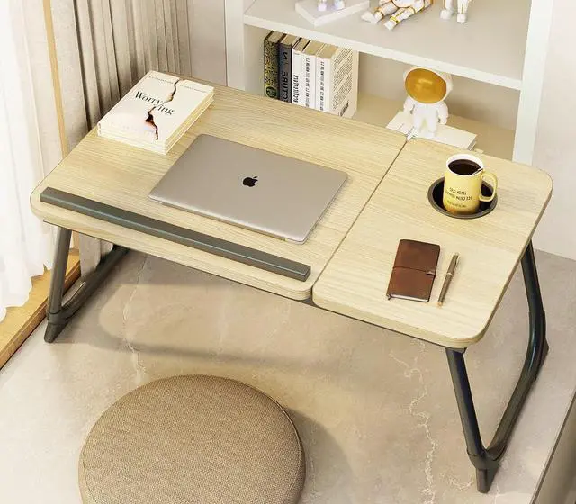 Alt view image 3 of 7 - Laptop Desk for Bed,Asltoy Laptop Bed Tray Table,Foldable Lap Desk Stand Notebook Desk Adjustable Laptop Table for Bed Portable Notebook Bed Tray Lap Tablet with Cup Holder