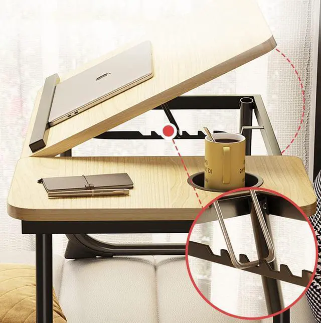 Alt view image 4 of 7 - Laptop Desk for Bed,Asltoy Laptop Bed Tray Table,Foldable Lap Desk Stand Notebook Desk Adjustable Laptop Table for Bed Portable Notebook Bed Tray Lap Tablet with Cup Holder