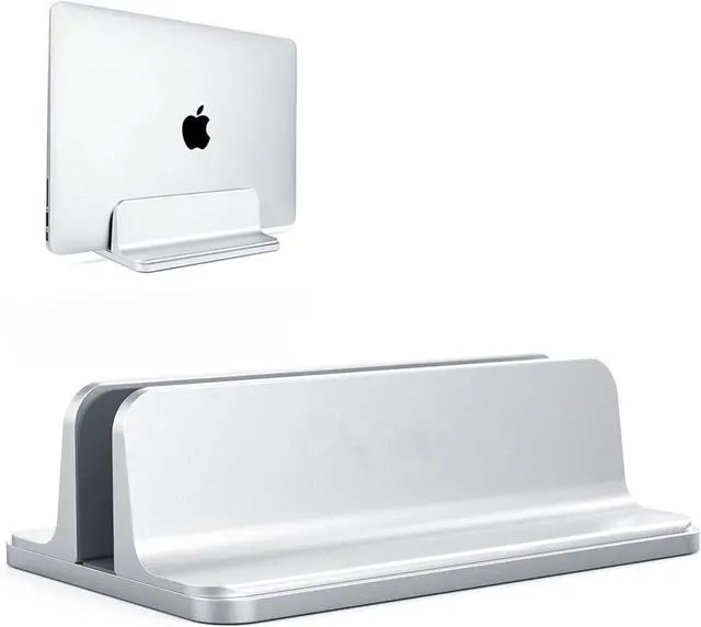 Main image of ORANGEHOME Vertical Laptop Stand, Laptops Cradle Holder, Laptop Standing Desk Dock with Adjustable Size, Laptop Computer Accessories Holder for MacBook Pro/Air Dell Hp Surface iPad-Silver