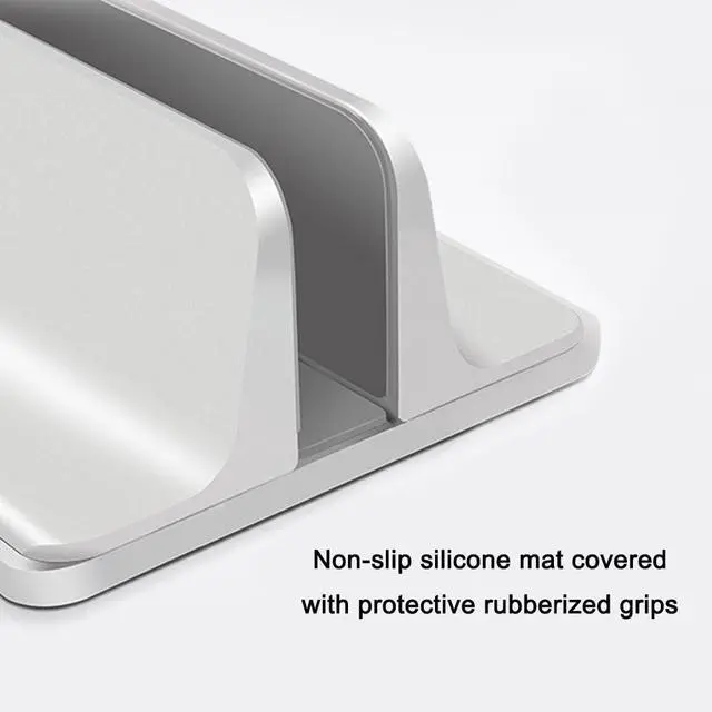 Alt view image 4 of 7 - ORANGEHOME Vertical Laptop Stand, Laptops Cradle Holder, Laptop Standing Desk Dock with Adjustable Size, Laptop Computer Accessories Holder for MacBook Pro/Air Dell Hp Surface iPad-Silver