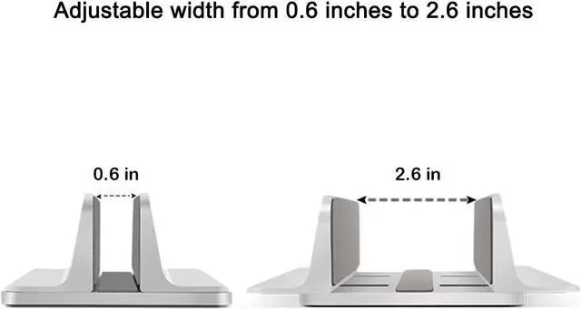 Alt view image 5 of 7 - ORANGEHOME Vertical Laptop Stand, Laptops Cradle Holder, Laptop Standing Desk Dock with Adjustable Size, Laptop Computer Accessories Holder for MacBook Pro/Air Dell Hp Surface iPad-Silver