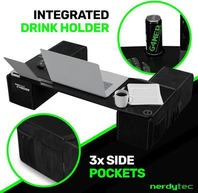 Alt view image 5 of 7 - Couchmaster CYBOSS - Extra Wide Laptop Stand for Couch and Bed, Ergonomic Design with Cushions, Lap Desk Supports Notebooks up to 18 Inches  You are The Big Boss! The CYBOSS!
