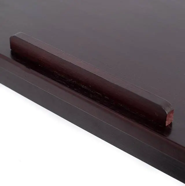 Alt view image 7 of 7 - Multi Tasking Laptop Bed Tray - Portable Lap Desk for Writing, Eating, Study - Folding Table Stand for Couch, Dorm, Homework, Adults - Compact Wood Desk, Left Handed Tray - 18" - Walnut