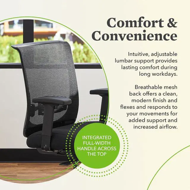 Alt view image 5 of 6 - HON HONCMY1AUR10 Convergence Task Chair, Black, UR10