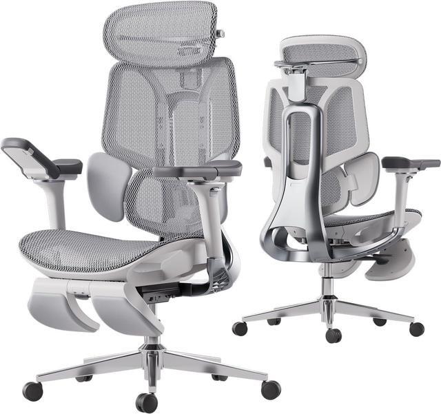 Alt view image 2 of 7 - Hbada E3 Pro Ergonomic Office Chair, Big and Tall Office Chair - with 3-Zone Dynamic Lumbar Support, 4D Adjustable Headrest, 6D Adjustable Armrests, Swivel, Grey