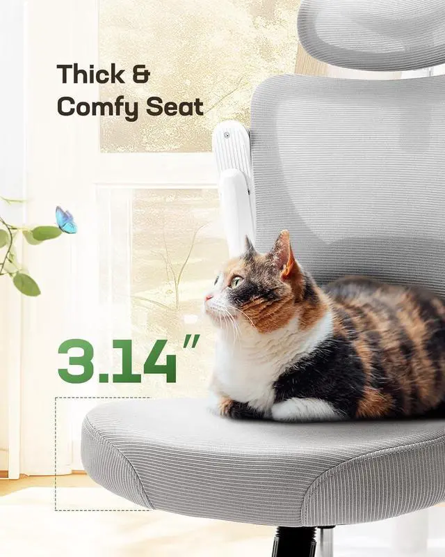 Alt view image 6 of 7 - Marsail Ergonomic Office Chair: Office Computer Desk Chair with High Back Mesh and Adjustable Lumbar Support Rolling Work Swivel Task Chairs with Wheel 3D Armrests and Headrest