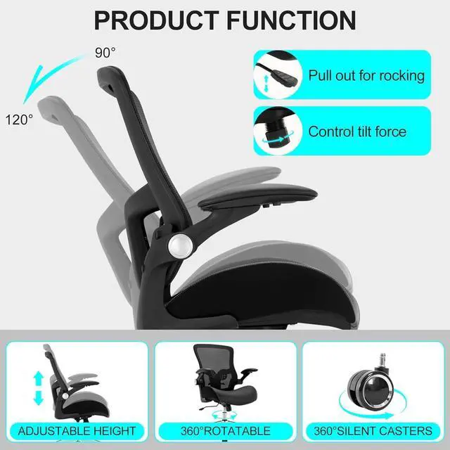 Alt view image 5 of 7 - Big and Tall Office Chair, 400lbs Ergonomic Desk Chair with Wide 3D Modeling Foam Seat Cushion Mesh Computer Chair with Lumbar Support, Heavy Duty Executive Task Chair for Home Office, Black