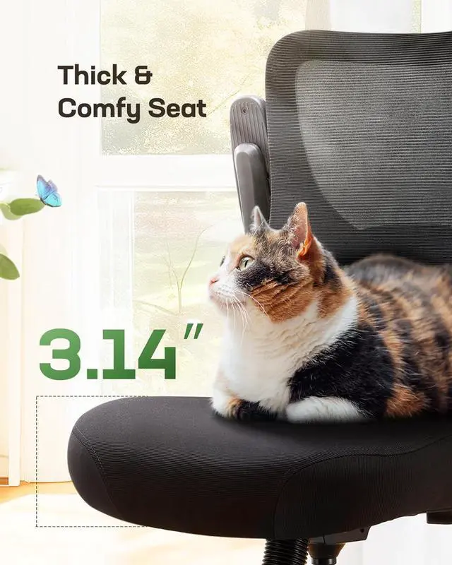 Alt view image 7 of 7 - Marsail Office Chair Ergonomic Desk Chair with 3 Ways PU Armrests and Adjustable Lumbar Support Breathable Mesh Computer Chair Executive Rolling Swivel Comfy Task Chair for Home Office Gaming