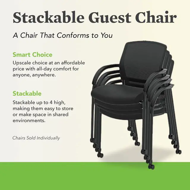 Alt view image 4 of 7 - HON Lota Multi-Purpose Side Chair - Office Chair or Training Room Chair, Black (H2285)
