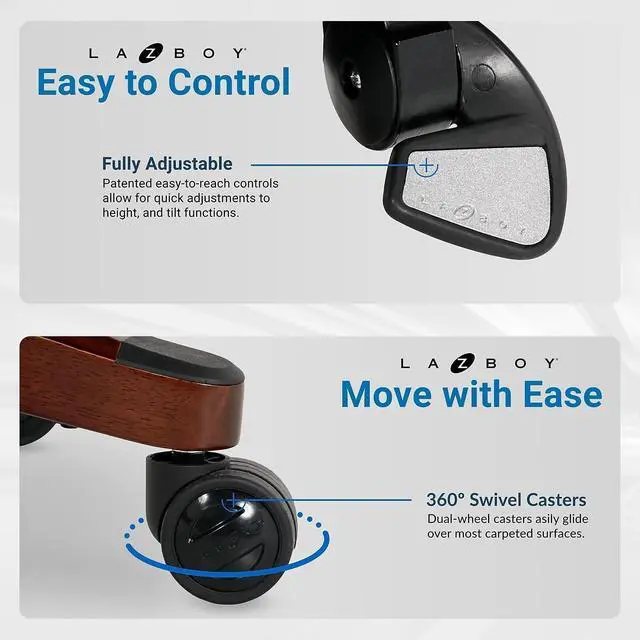 Alt view image 6 of 6 - La-Z-Boy 1104593 Bradley Bonded Leather Executive Chair