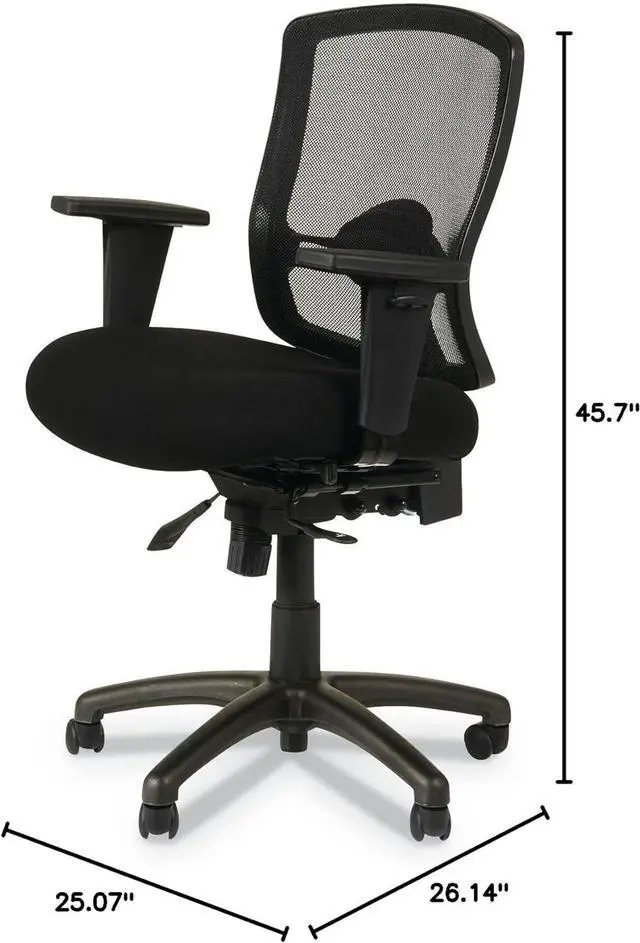 Alt view image 3 of 7 - Alera Etros Series Petite Mid-Back Multifunction Mesh Chair, Black