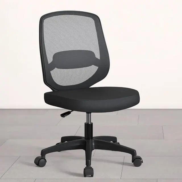 Main image of Armless Mesh Ergonomic Desk Office Chair Without Arms for Computer Home Height Adjustable Lumbar Support for Small Spaces