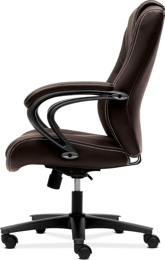 Alt view image 5 of 6 - basyx by HON Managerial Chair - High-Back Office Chair with Arms for Computer Desk, Brown (HVL402)